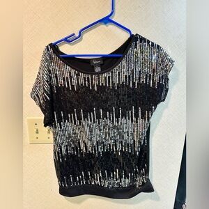 Women’s size Large Black Short Sleeve Sequined Top